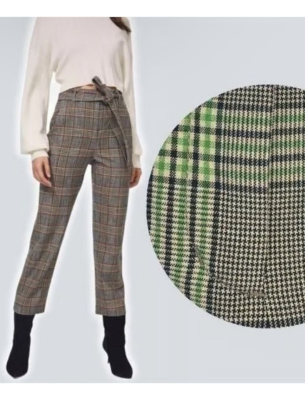 Aritzia Wilfred Jallade Waist Tie Plaid Pants
